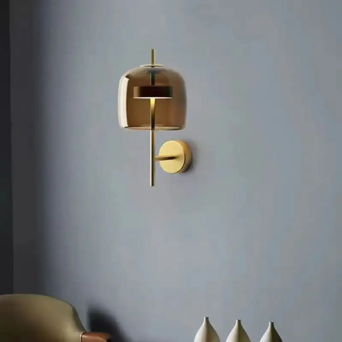 Applique Murale Verre Fumé Doré – Viron
