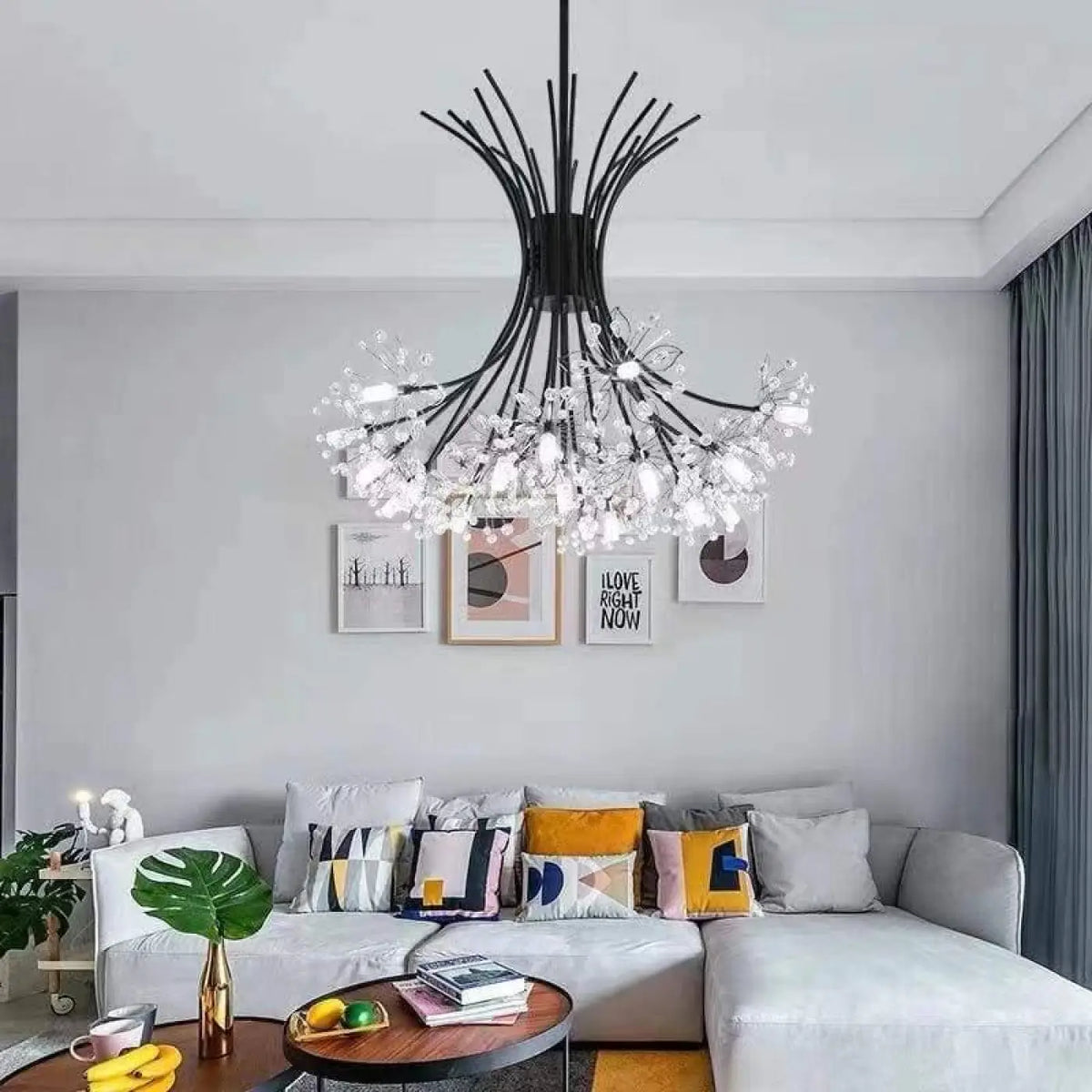 Suspension en Cristal Noire ou Dorée – Zarelle