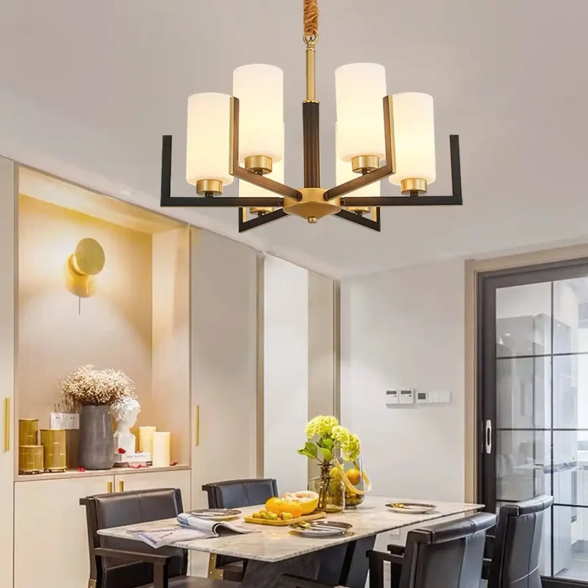 Suspension Cylindres en Verre Opalin – Bivelle
