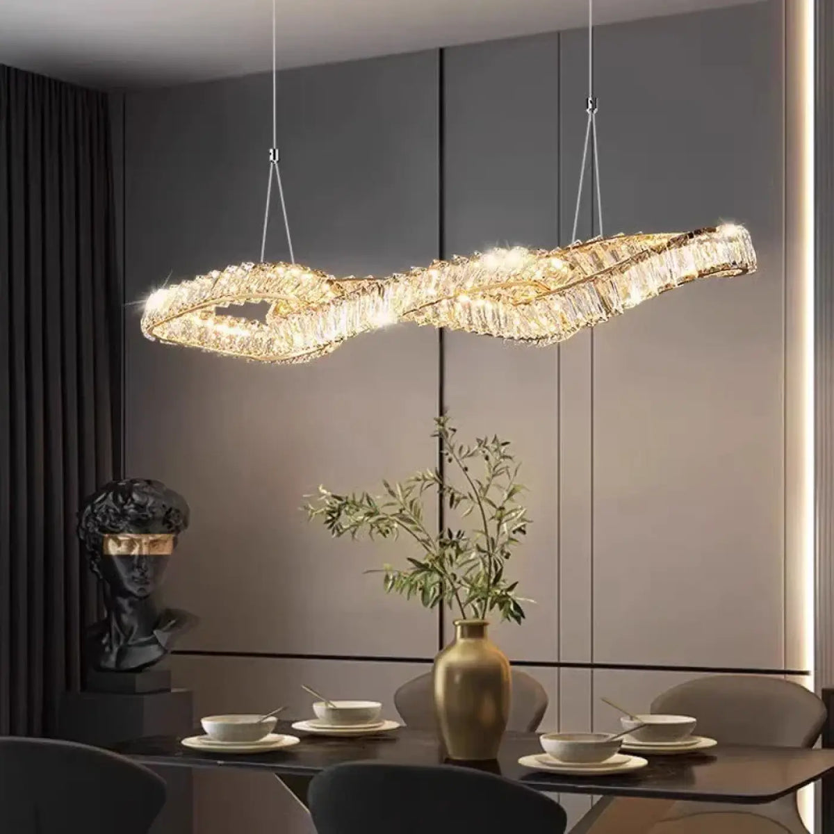 Suspension en Cristal Doré – Jasane