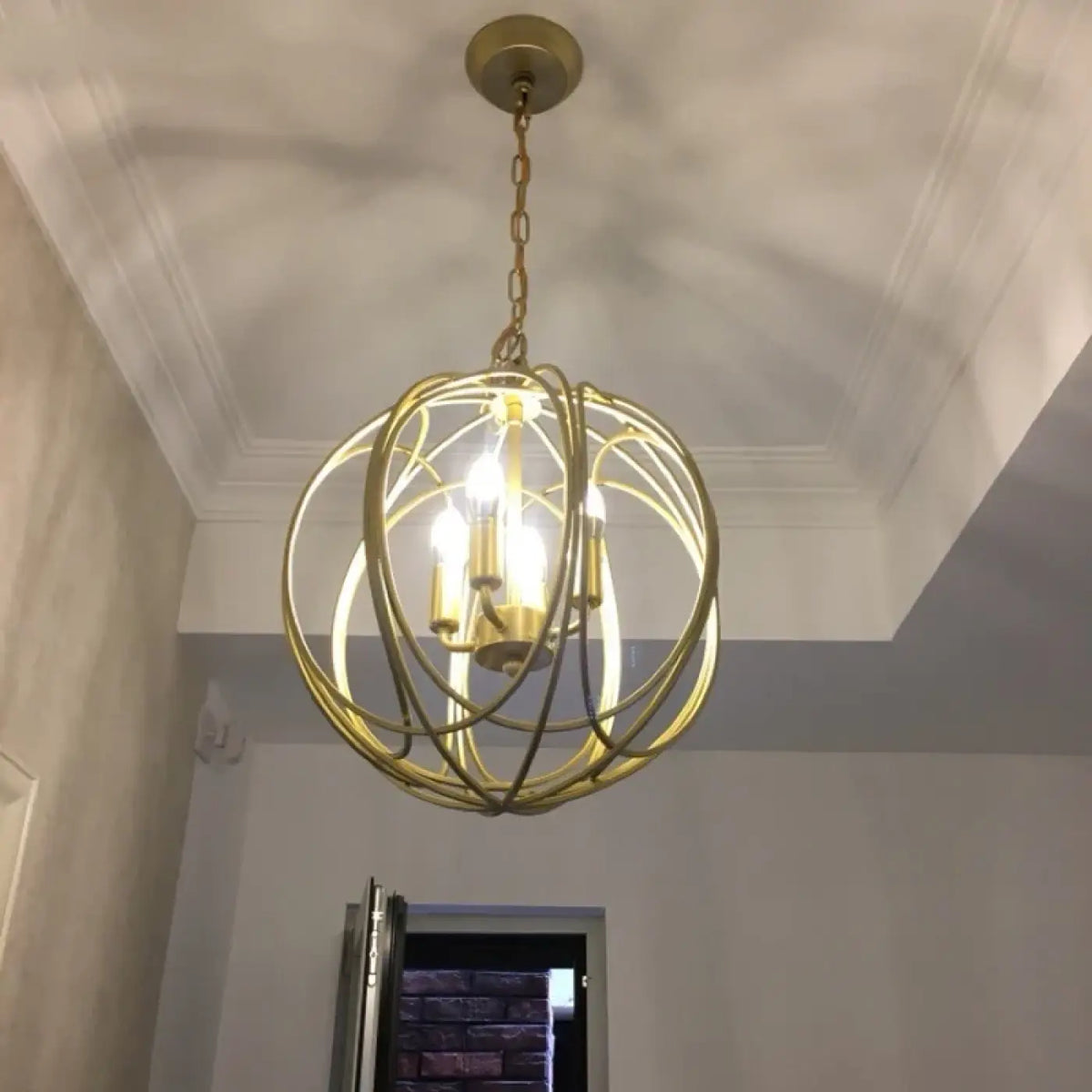 Suspension Sphère Dorée Design – Nilon
