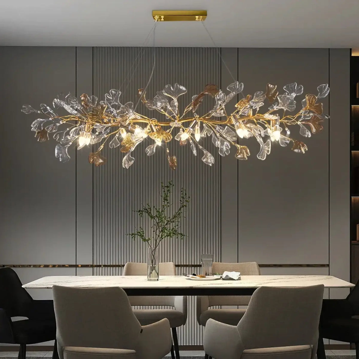 Suspension en Verre Sculpté Végétal – Kosane