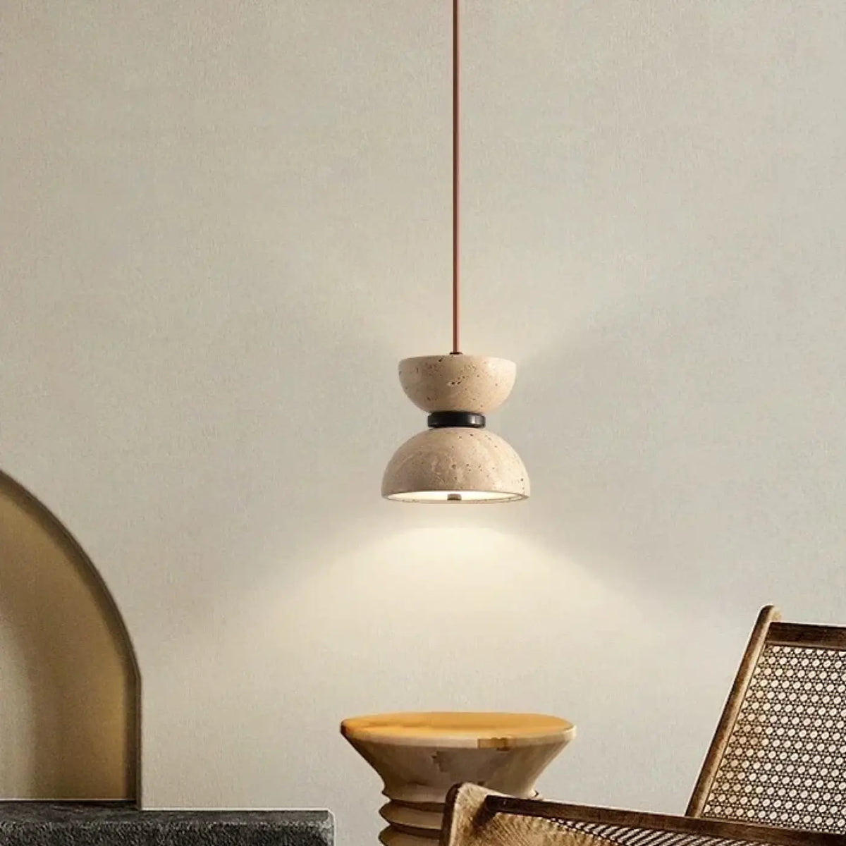 Suspension LED en Pierre Beige – Novine