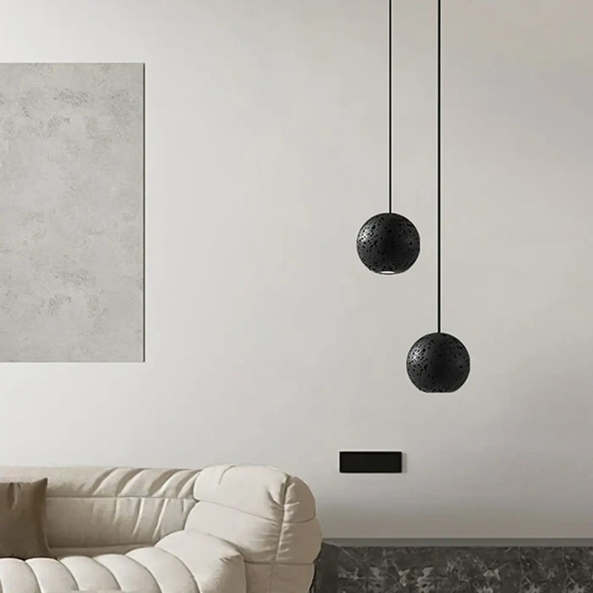 Suspension Sphère Noire Minimaliste – Namane