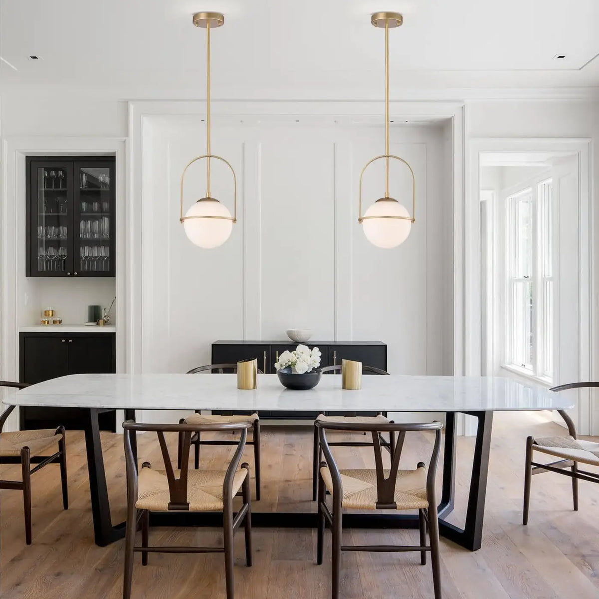 Suspension Globe en Verre Opalin – Tosel