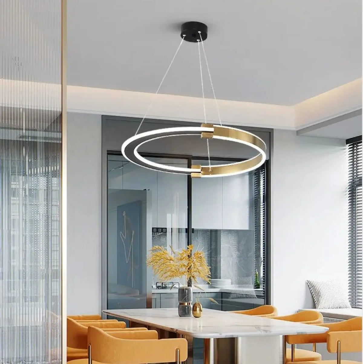 Suspension LED Anneau Doré – Molon