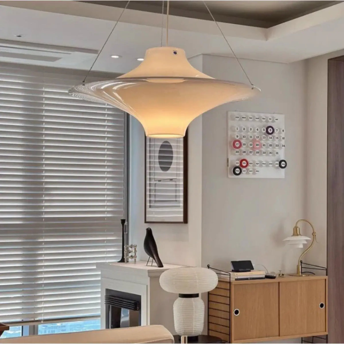 Suspension LED Ovni en Acrylique Blanc – Diso