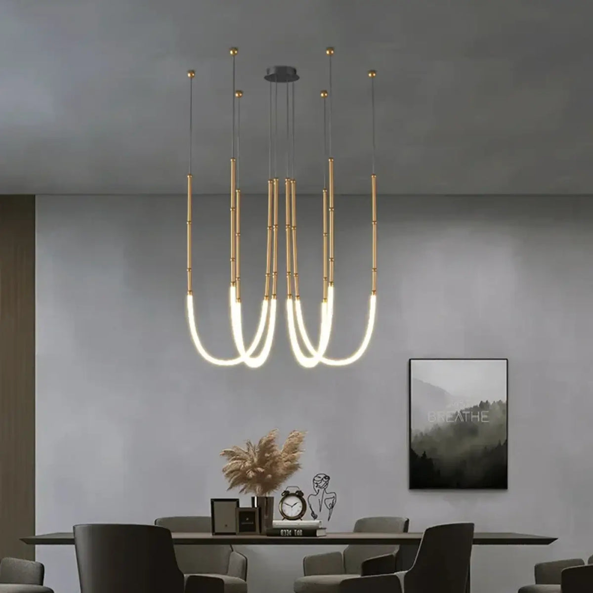 Suspension LED Dorée en U – Fimel