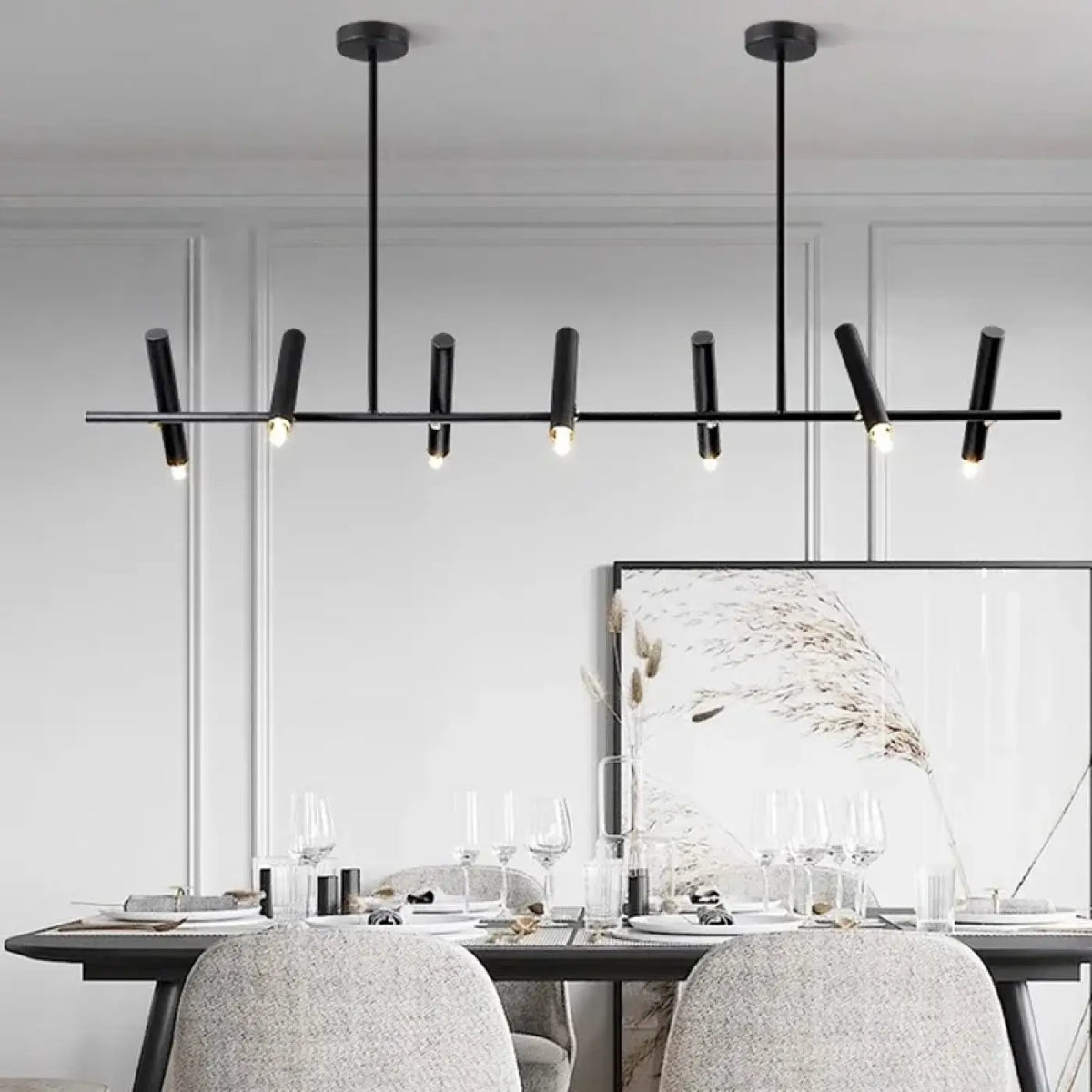 Suspension LED Noire Minimaliste – Rolette