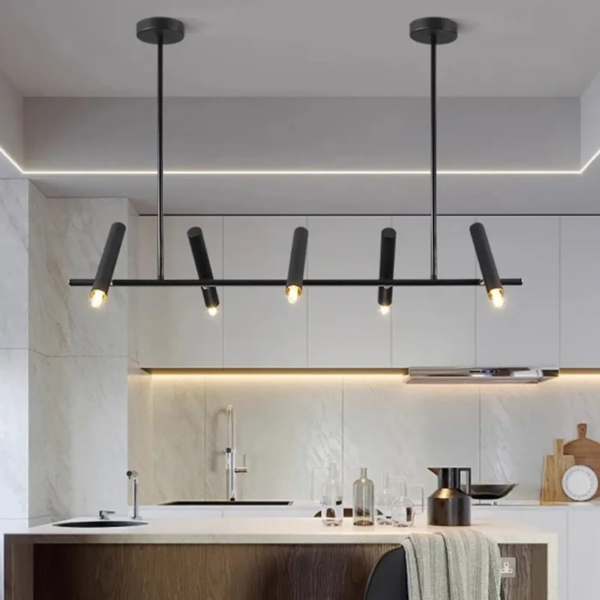 Suspension LED Noire Minimaliste – Rolette