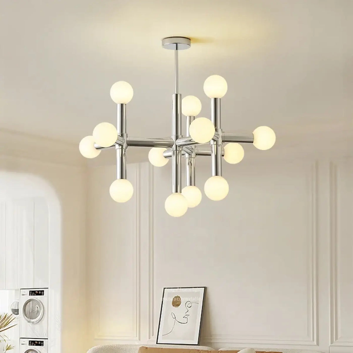 Suspension Argentée à 13 Boules LED – Bolon