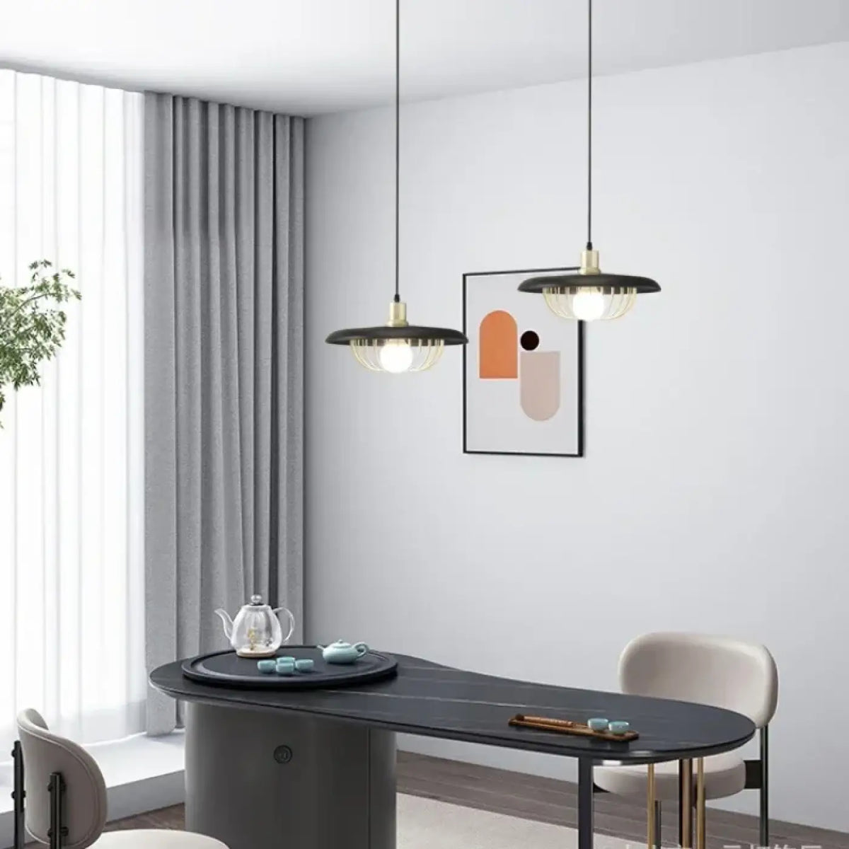 Suspension Bois et Métal Doré – Flode