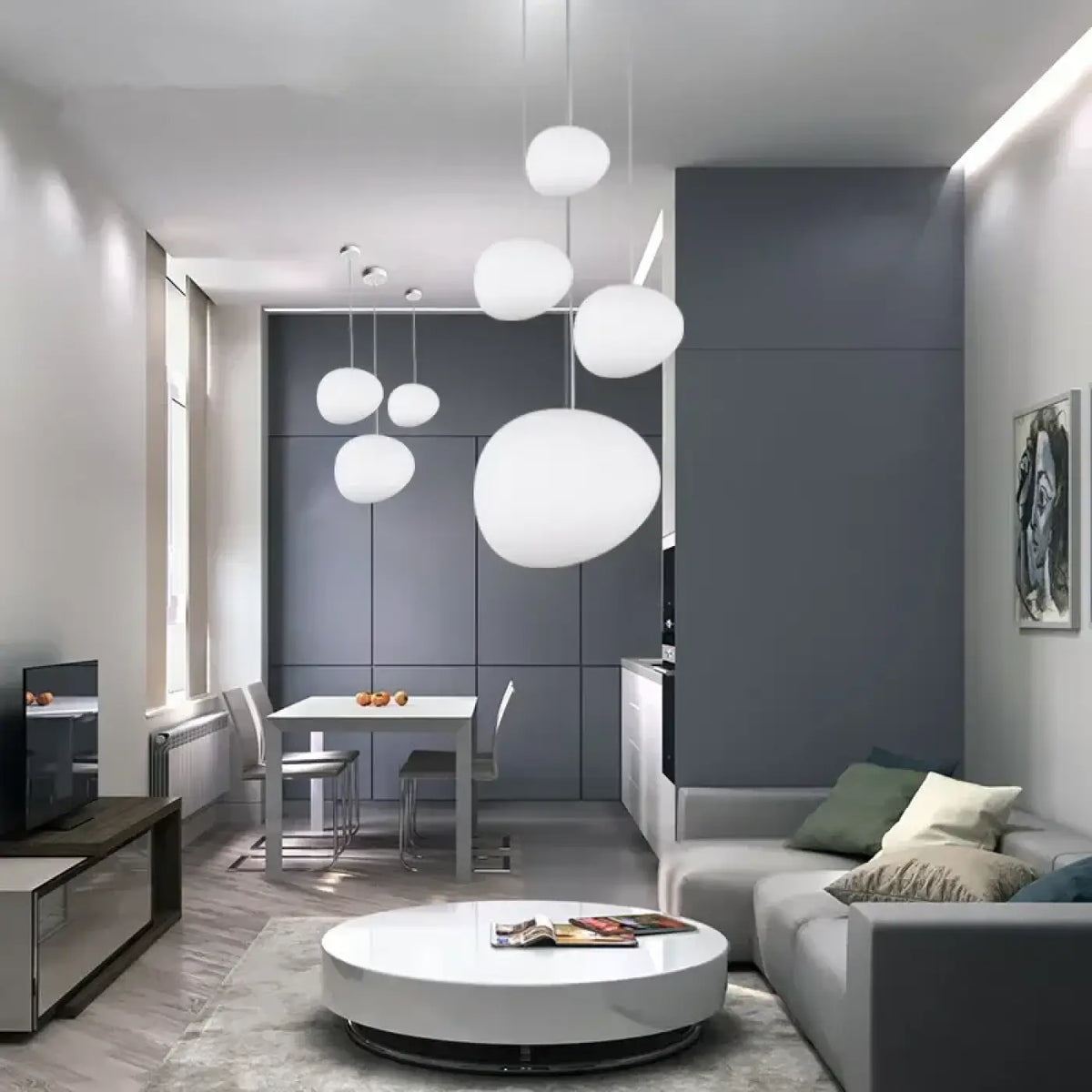 Suspension Boule Blanche LED – Lovette