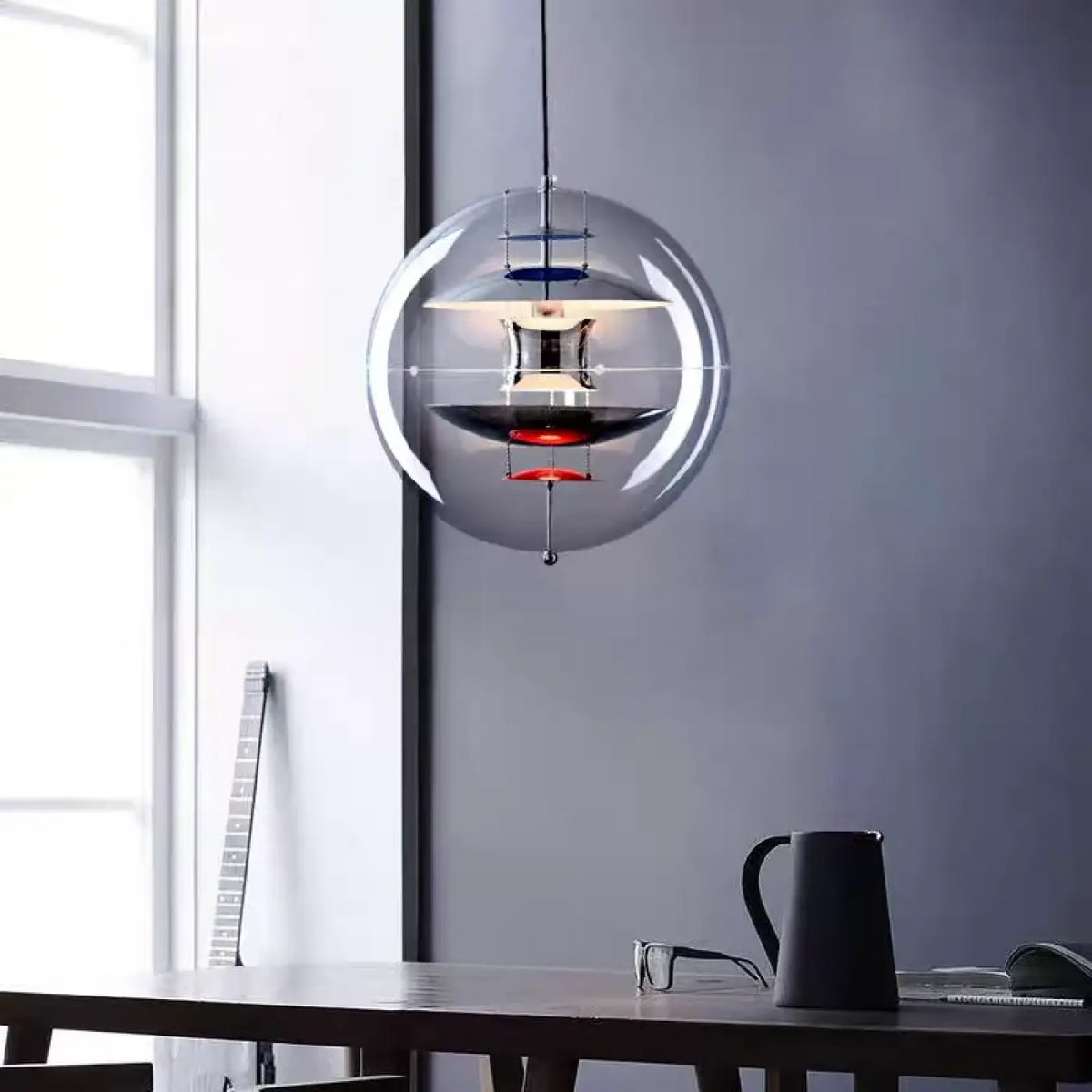 Suspension Boule en Verre Argenté – Plose