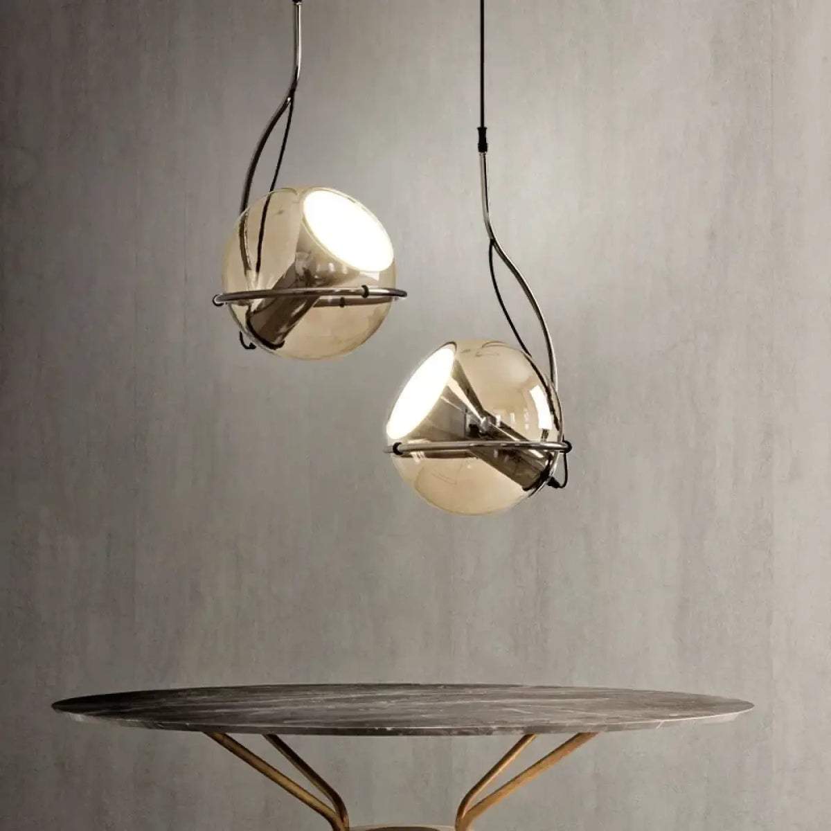 Suspension Boule en Verre Marron – Lémo