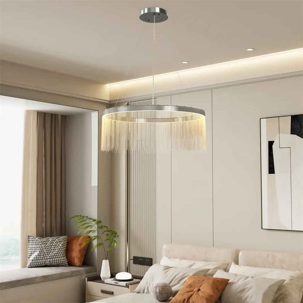 Suspension Cercle à Chaînettes Brillantes – Vodane