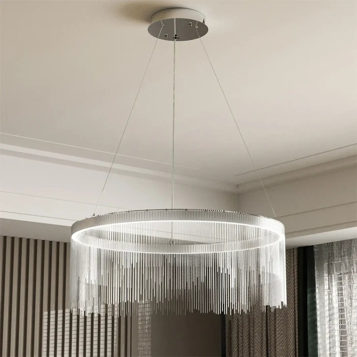 Suspension Cercle à Chaînettes Brillantes – Vodane