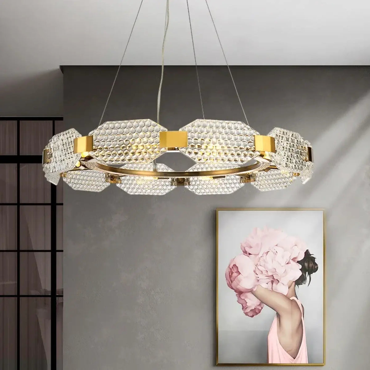 Suspension Circulaire Cristal et Laiton – Zono