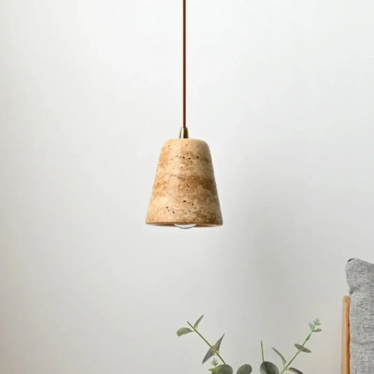 Suspension Conique en Pierre et Métal – Zalane