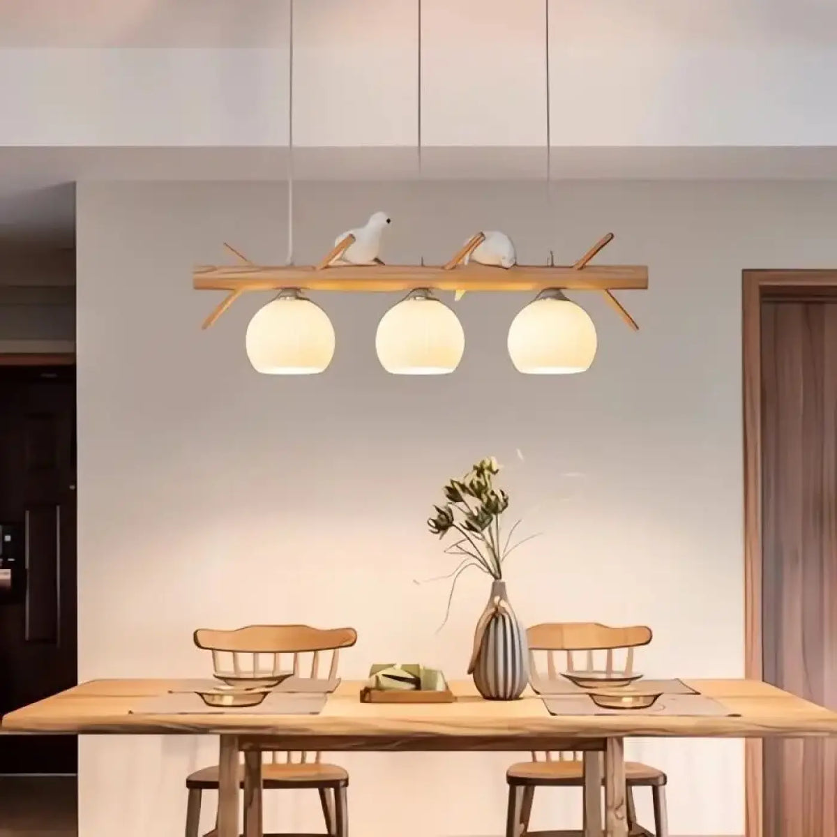 Suspension Oiseaux en Bois Clair – Zimelle