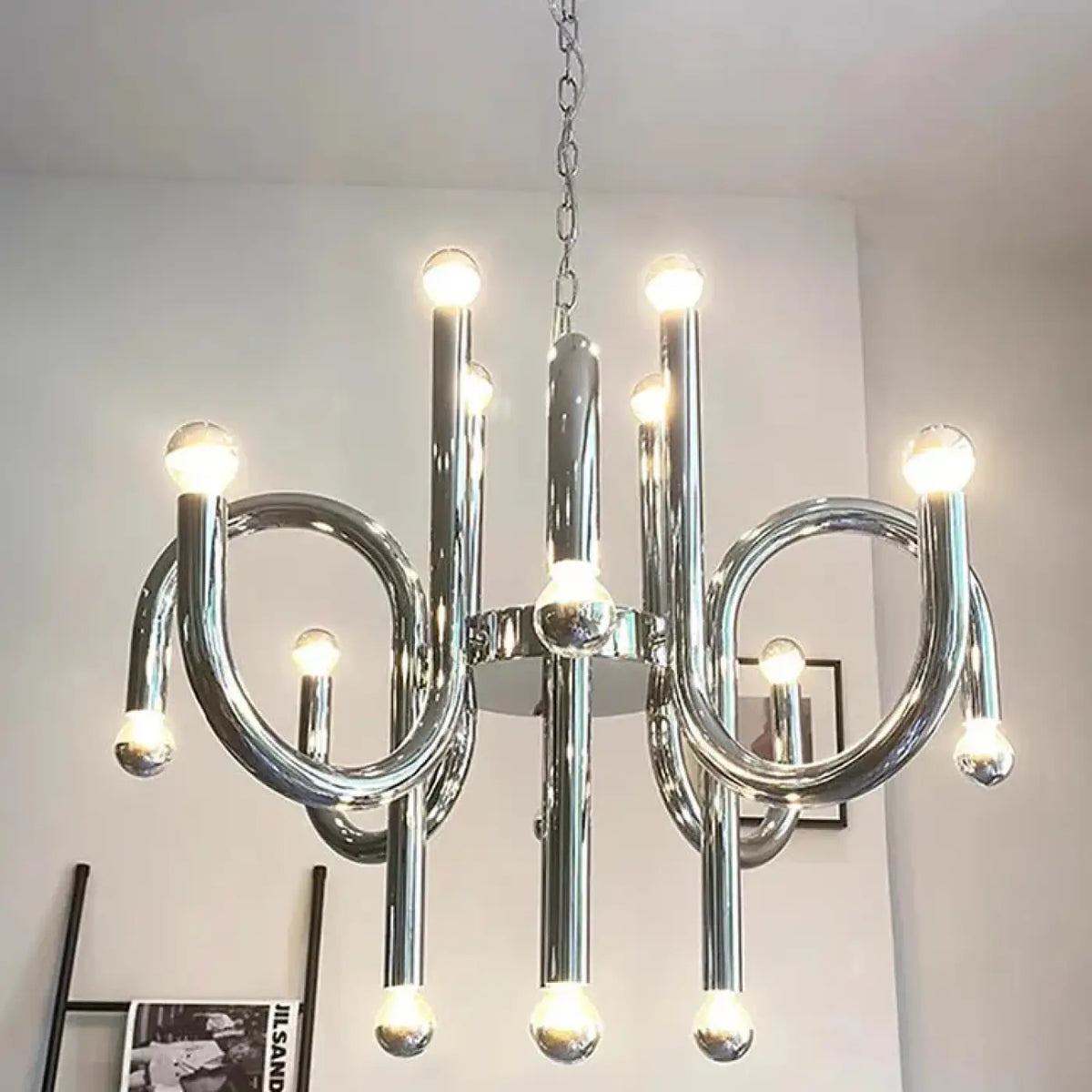 Suspension Courbes Métal Effet Miroir – Fivane