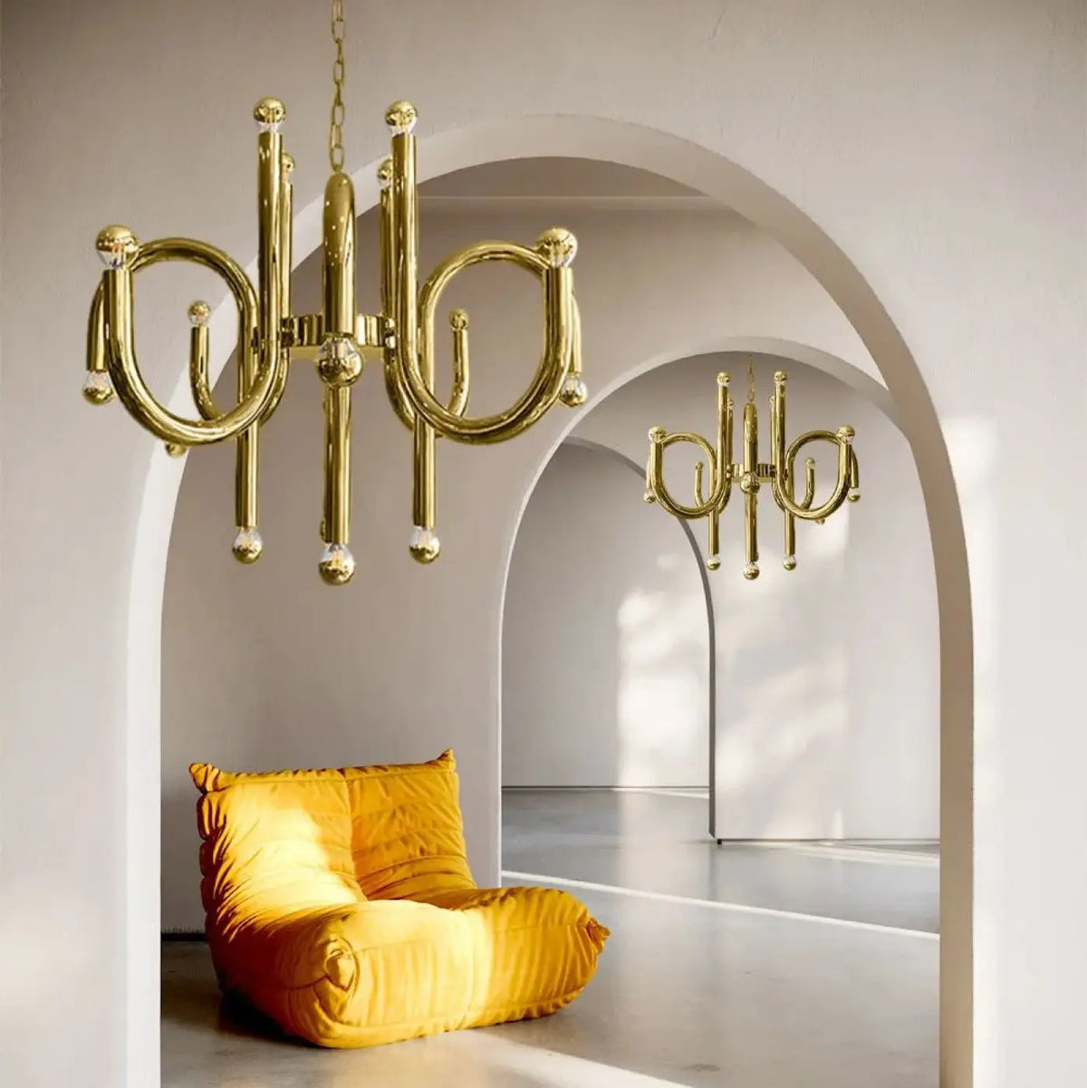 Suspension Courbes Métal Effet Miroir – Fivane