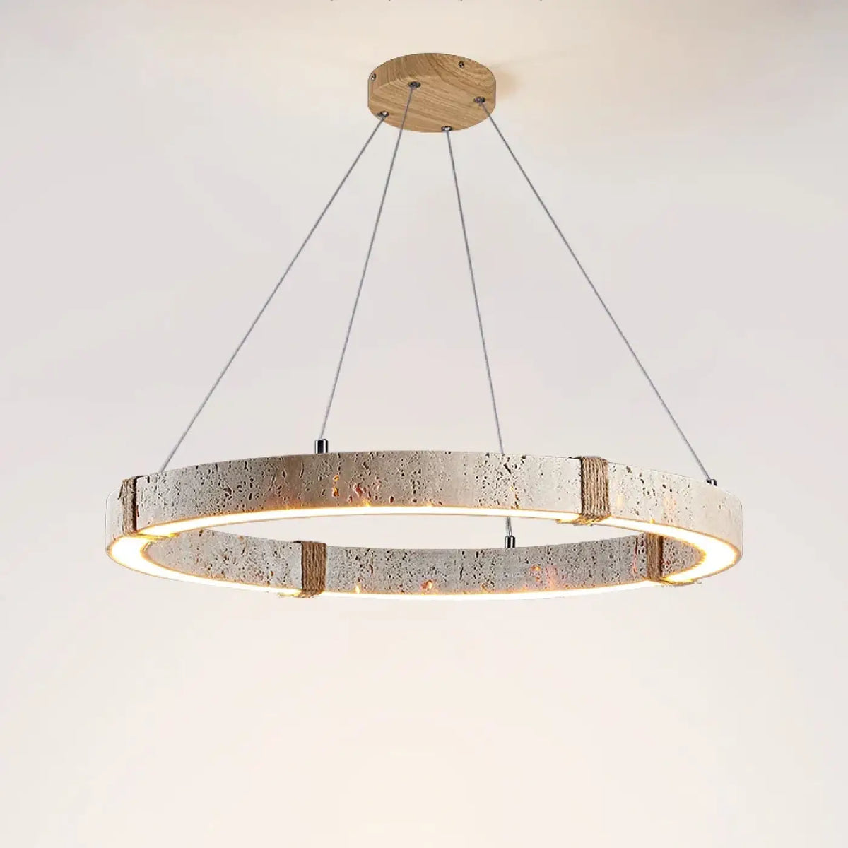 Suspension LED Circulaire Effet Travertin – Bovia