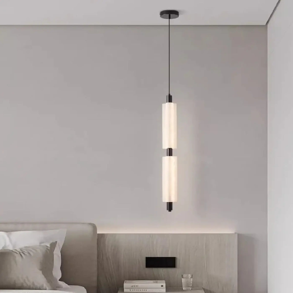 Suspension Cylindre en Verre Blanc – Prevon