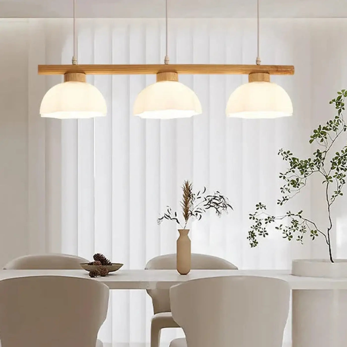 Suspension Moderne en Bois et Verre – Modan