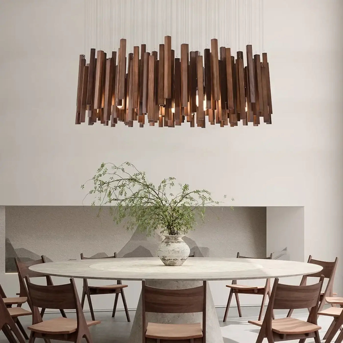 Suspension Design Tubes Effet Bois – Beno