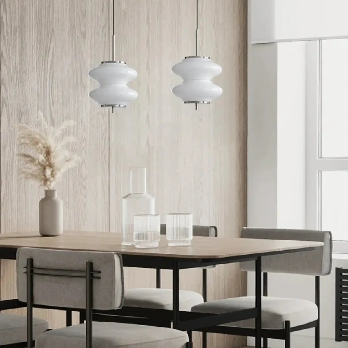 Suspension en Verre Blanc Arrondie – Kéma
