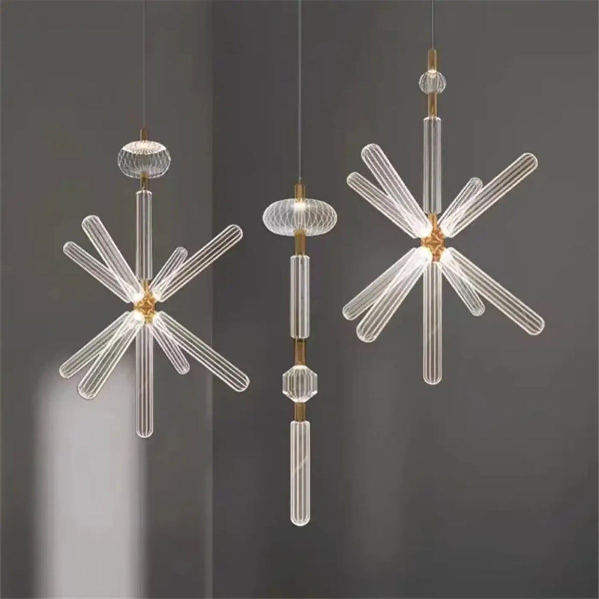 Suspension en Verre Texturé et Doré – Sodon