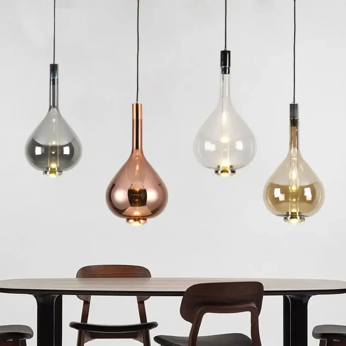 Suspension Goutte en Verre Fumé – Trinine