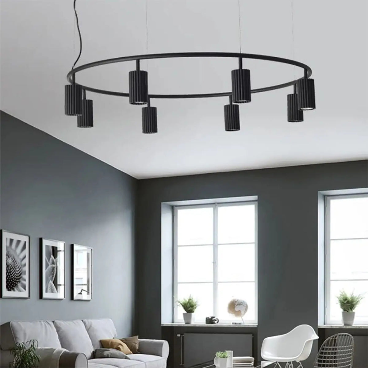 Suspension Métal à Cylindres Texturés – Plora