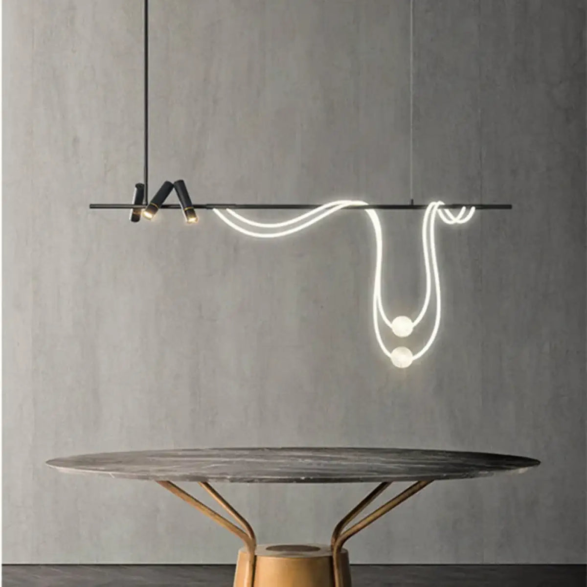 Suspension Corde LED sur Support Noir – Nilia