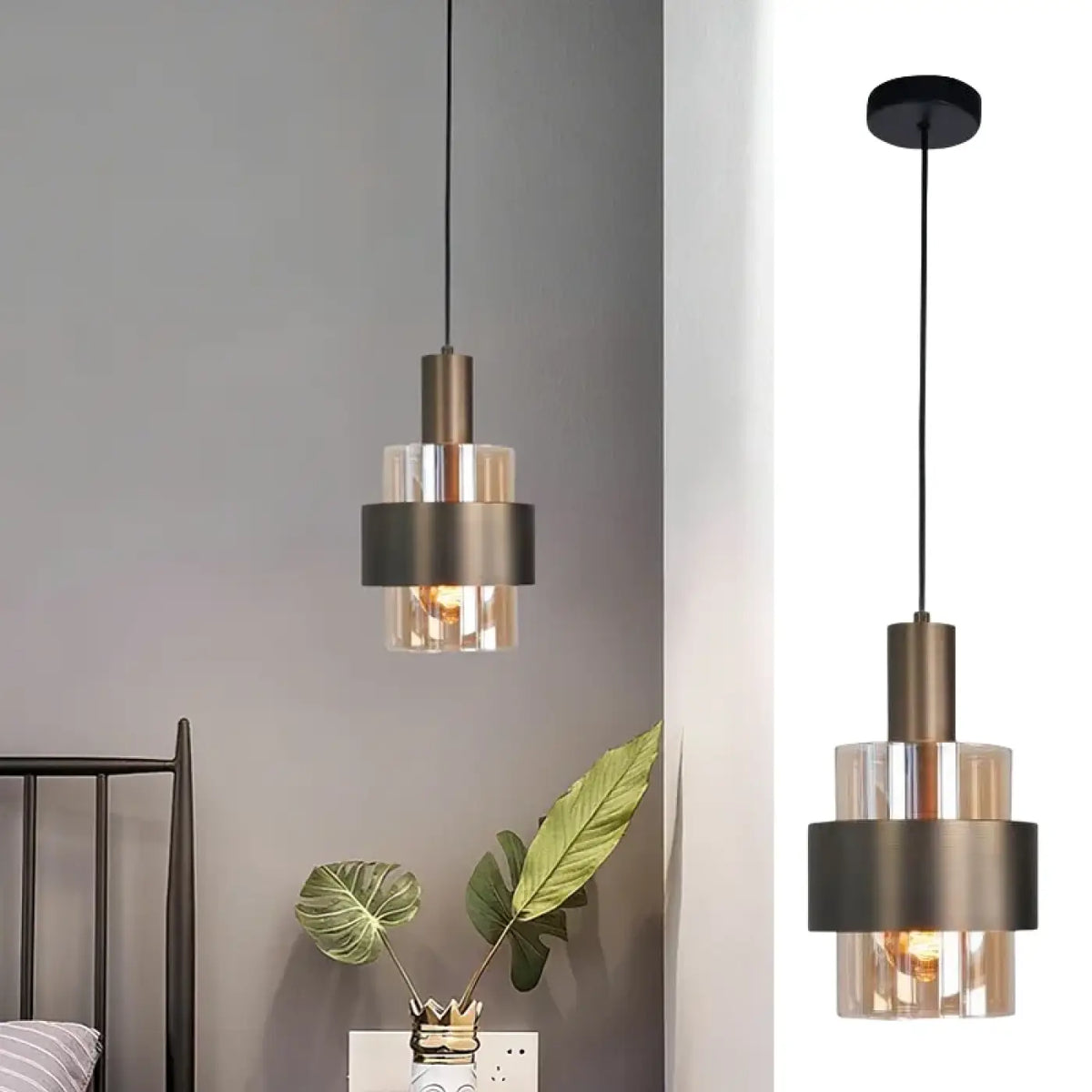 Suspension Moderne Verre et Métal – Vanelle
