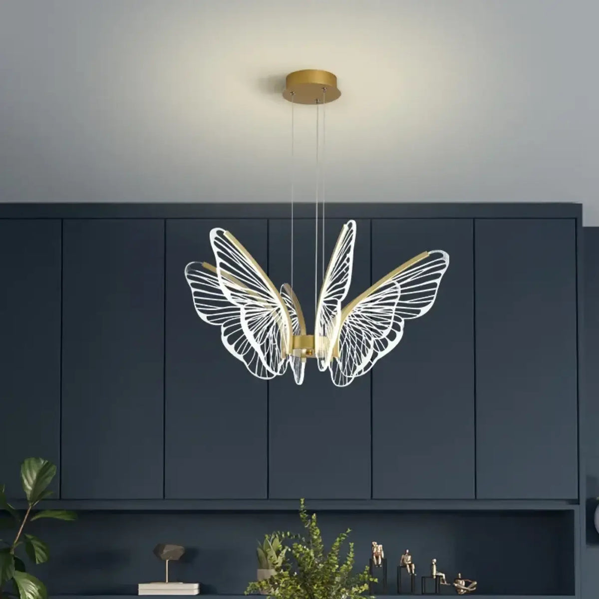 Suspension Papillon LED Structure Dorée – Rasia