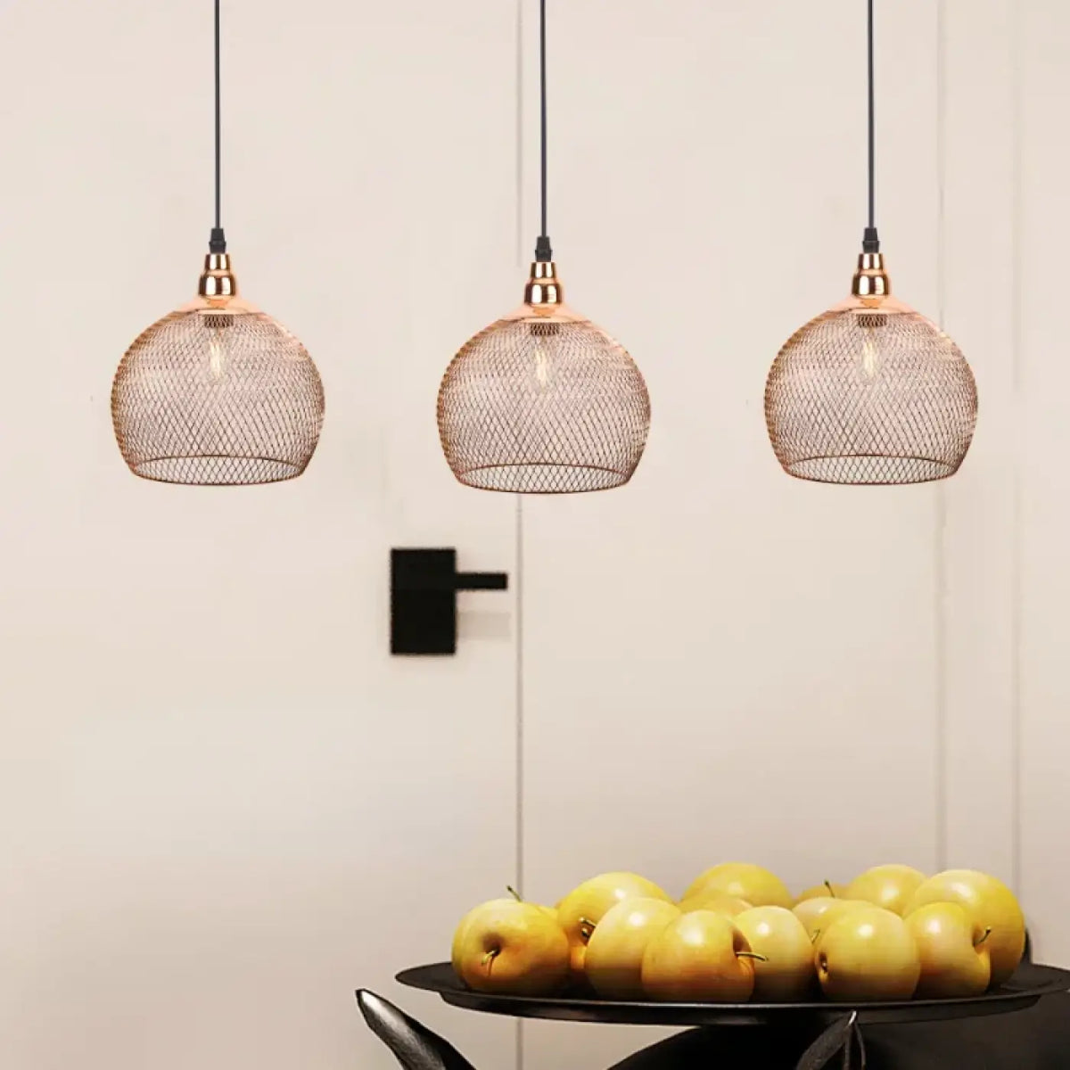 Suspension Ronde Grillagée Rose Gold – Démane