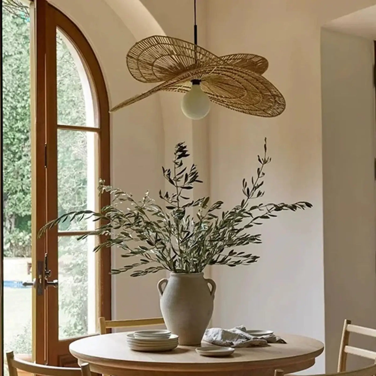 Suspension Rotin Double Abat-jour – Kelane