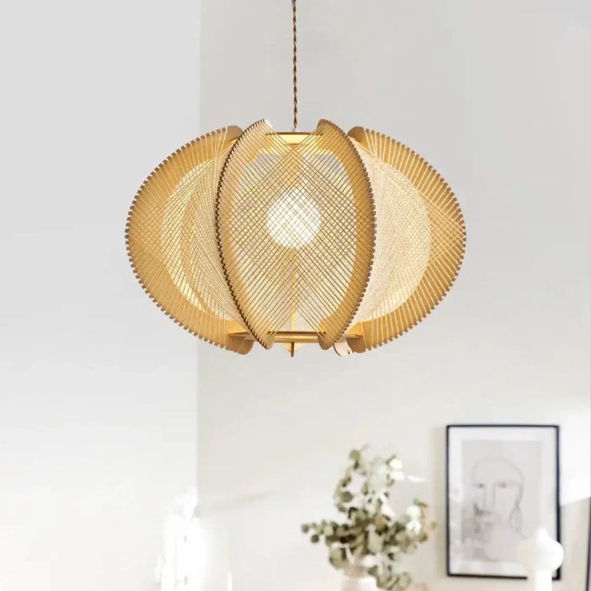 Suspension Ronde en Rotin Tressé – Binette