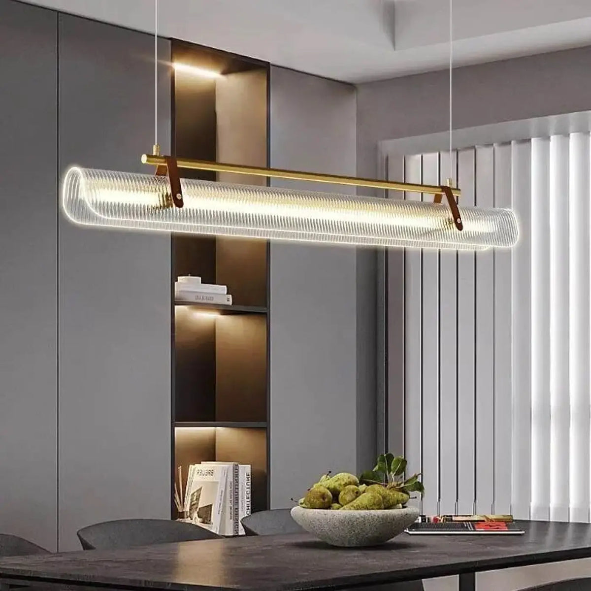 Suspension Tubulaire en Verre Cannelé – Bivel