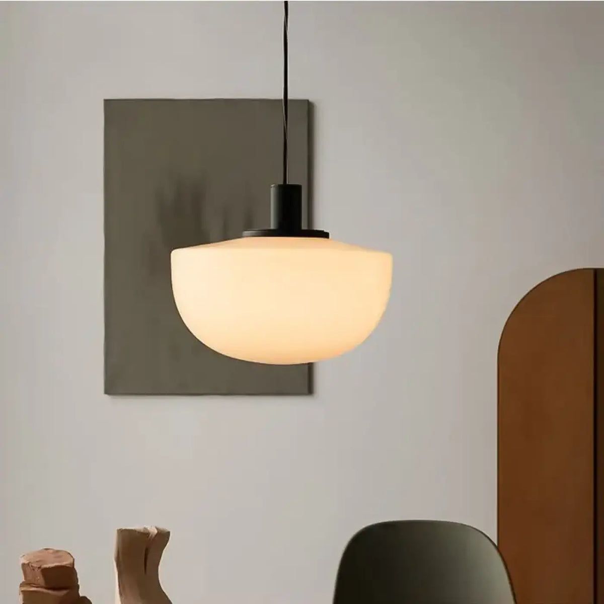 Suspension en Verre Blanc Scandinave – Jemo