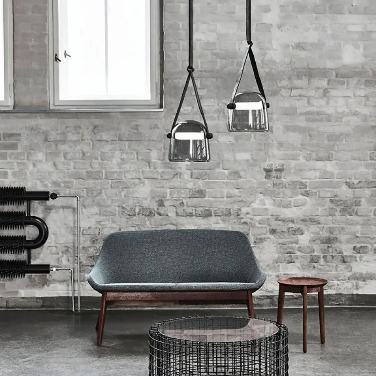 Suspension en Verre Teinté Gris – Nodane
