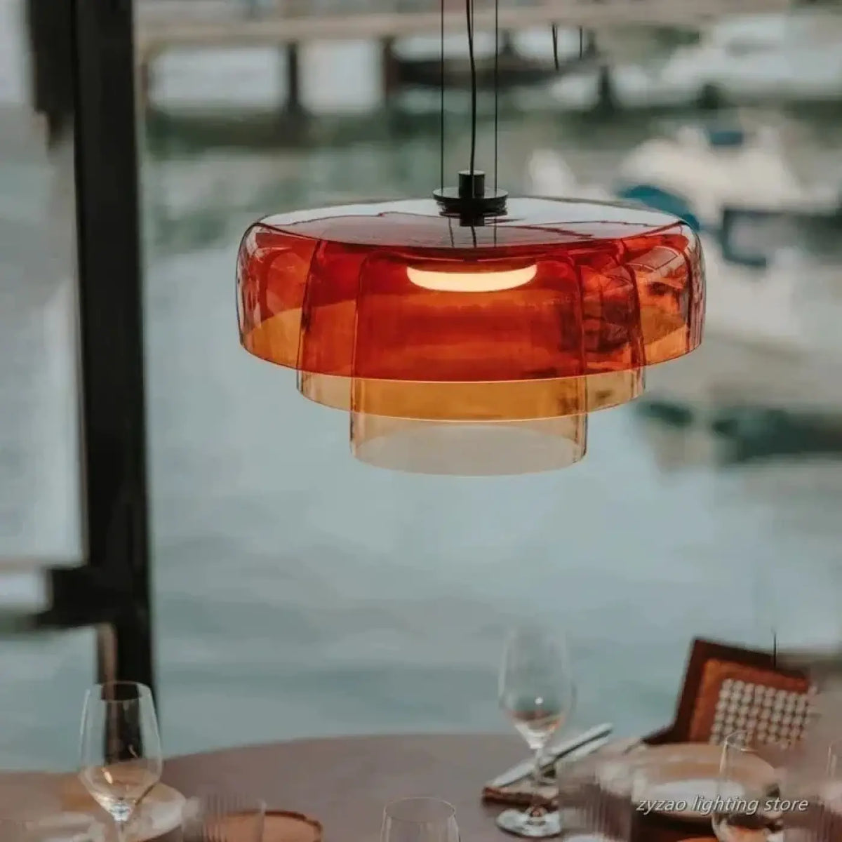 Suspension Rétro en Verre Teinté – Gréma