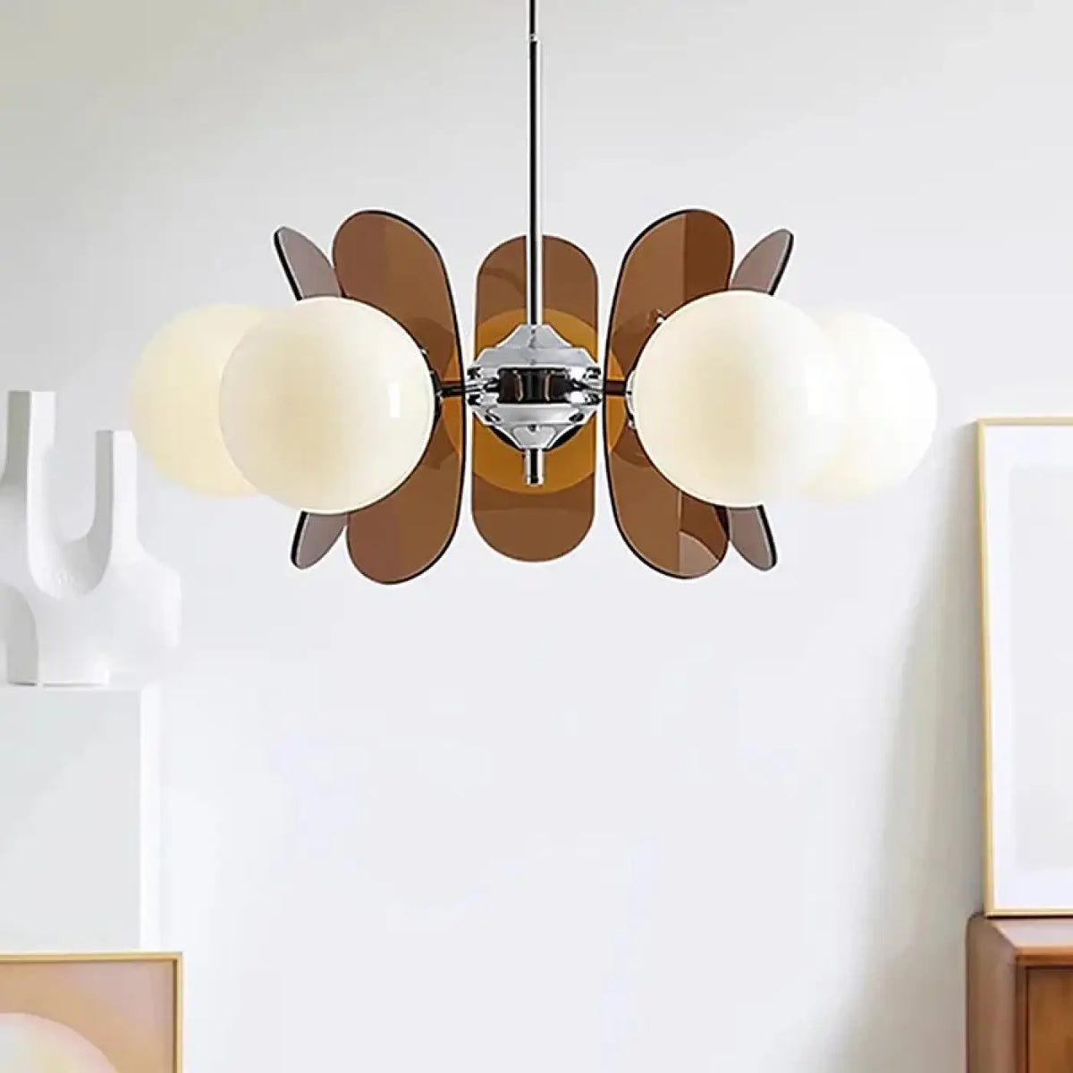 Suspension Globes en Verre et Chrome – Bino
