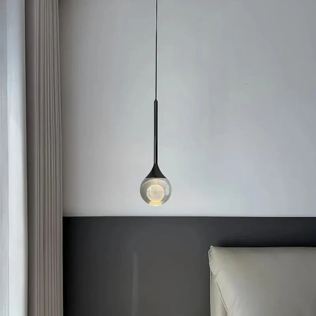 Suspension Goutte Cristal et Fer Forgé – Ronon