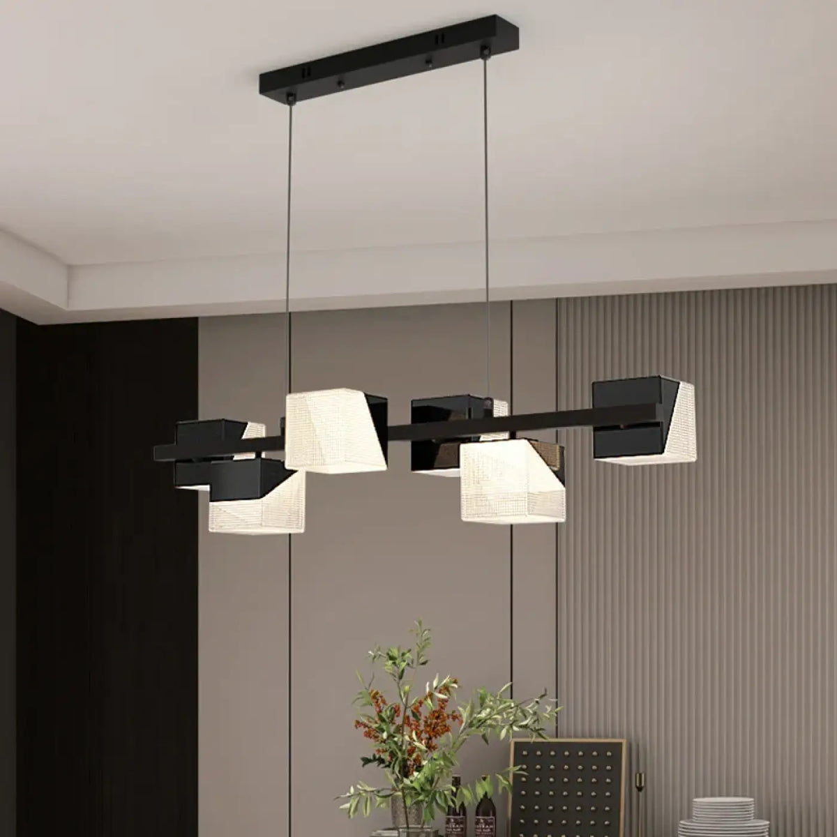 Suspension Rectangulaire à Abat-jour Géométriques – Zolo