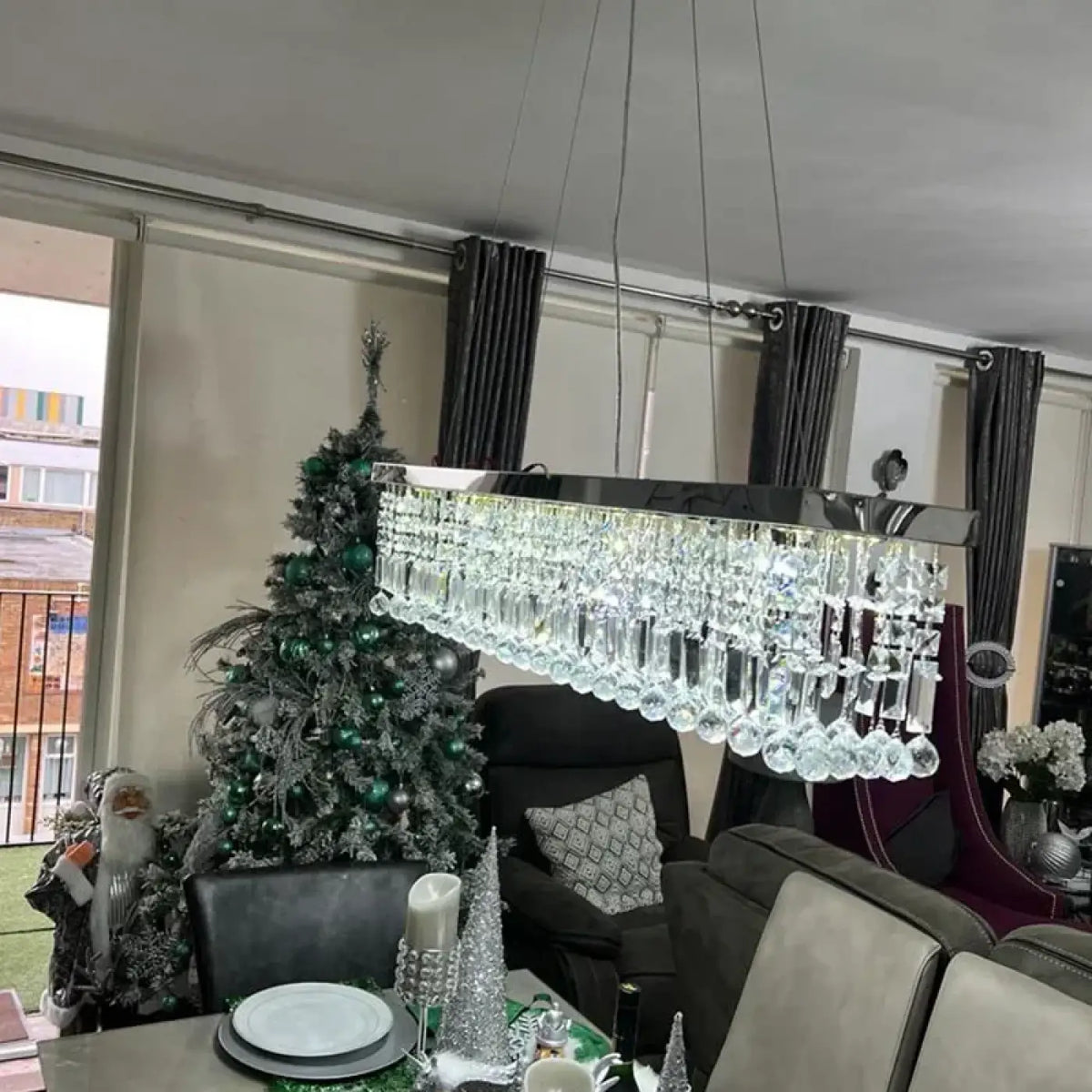 Suspension Rectangulaire en Cristal – Ramane
