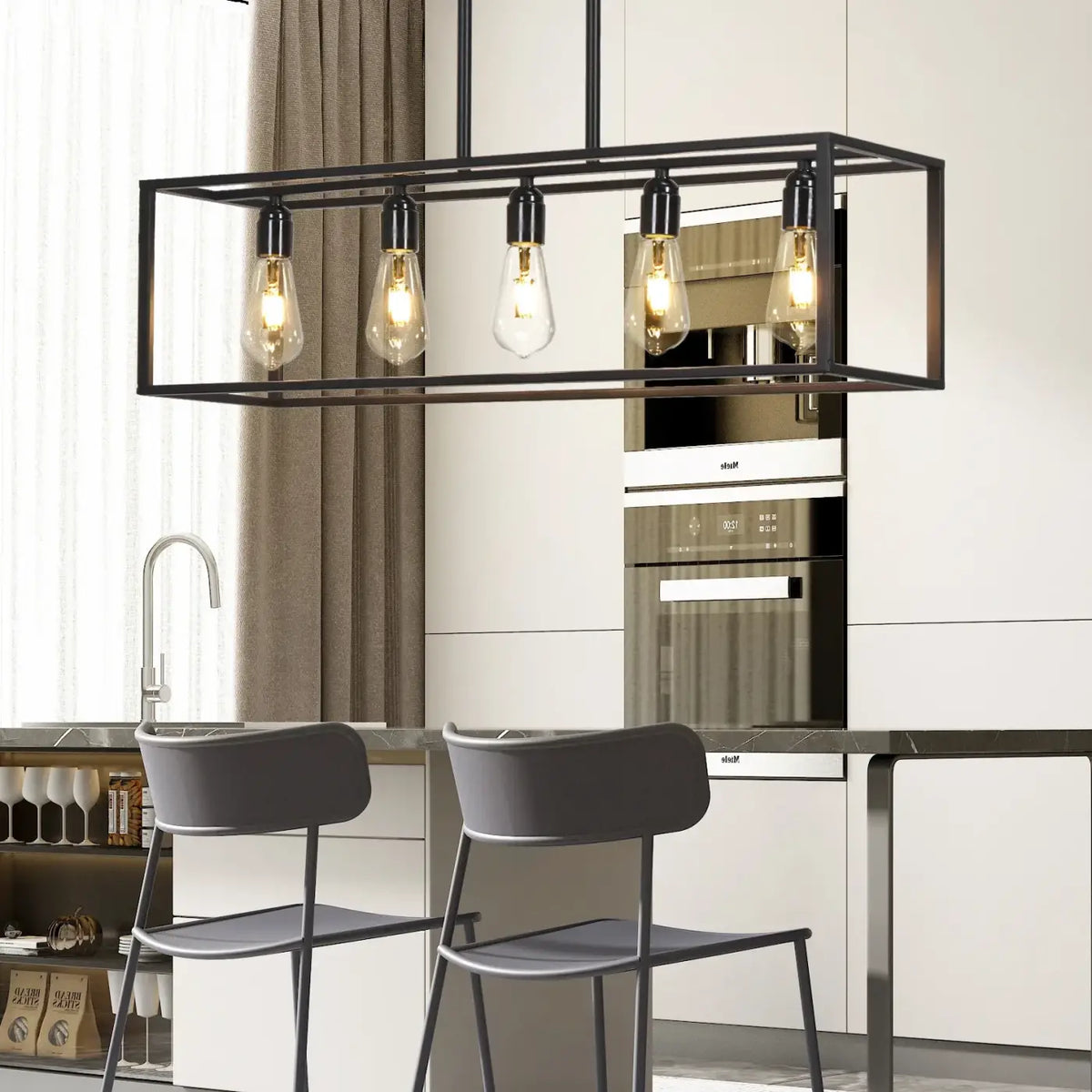 Suspension Rectangulaire Noire Style Loft – Nidon