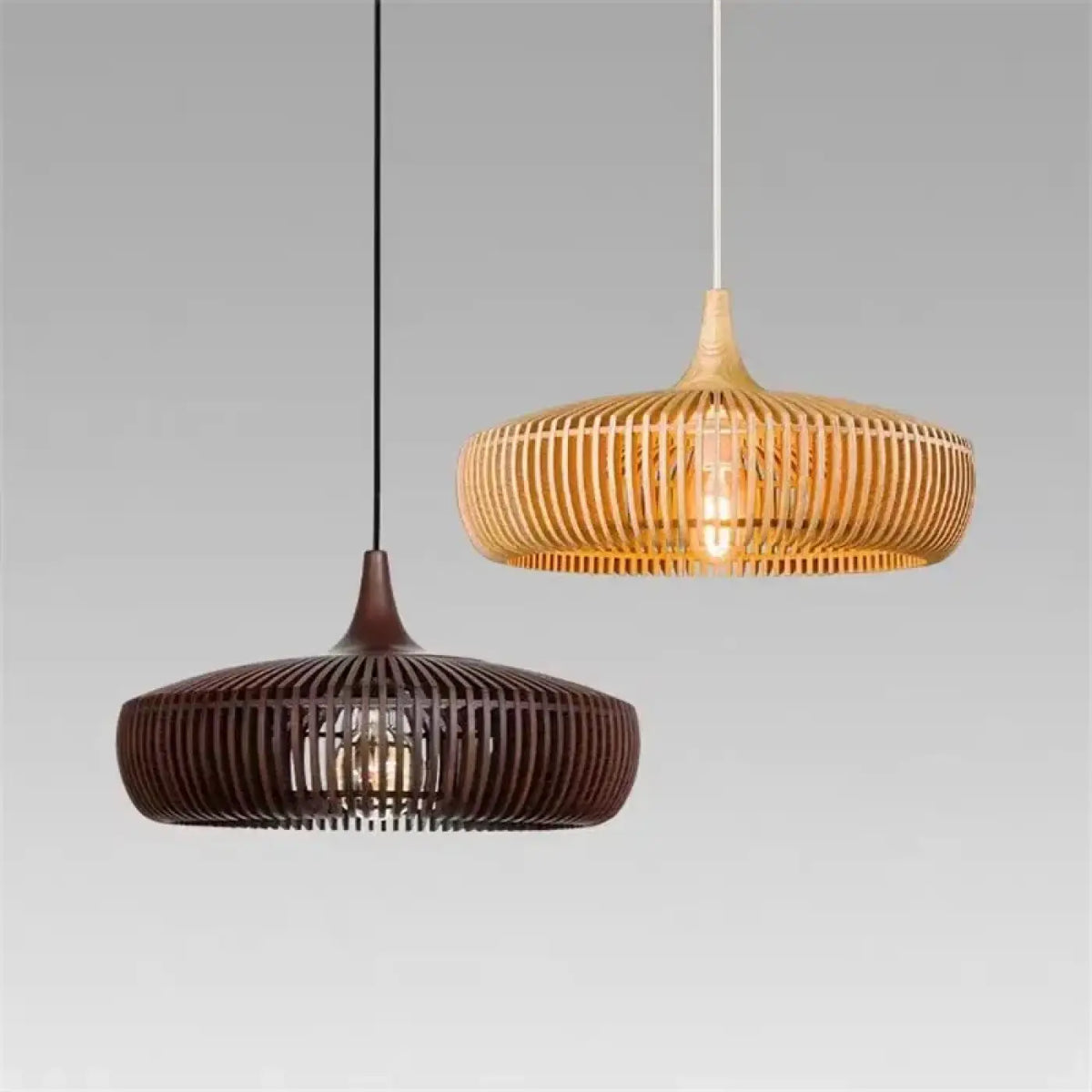 Suspension en Bois Naturel Tissé – Fisane